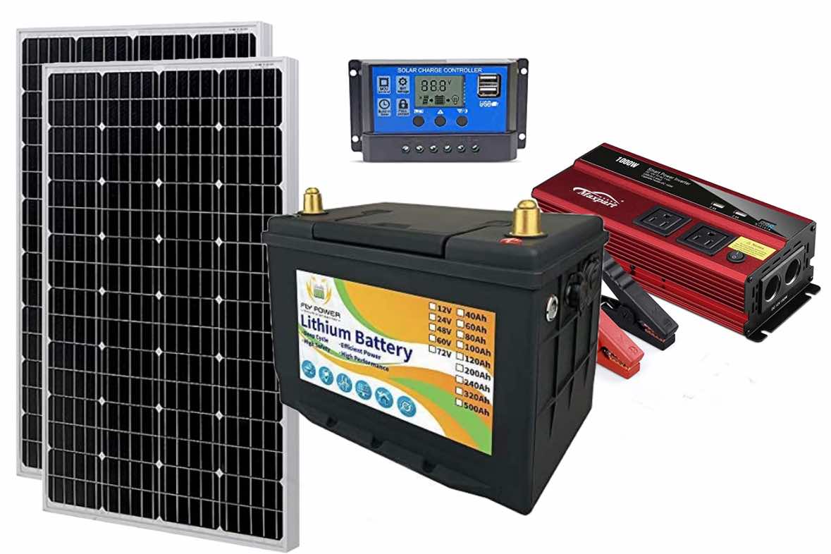 1000W DIY solar battery kit for 685 that will run a family fridge